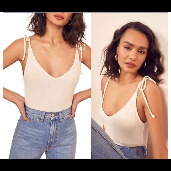 Reformation Ribbed Tank Tied straps L - Picture 2 of 5